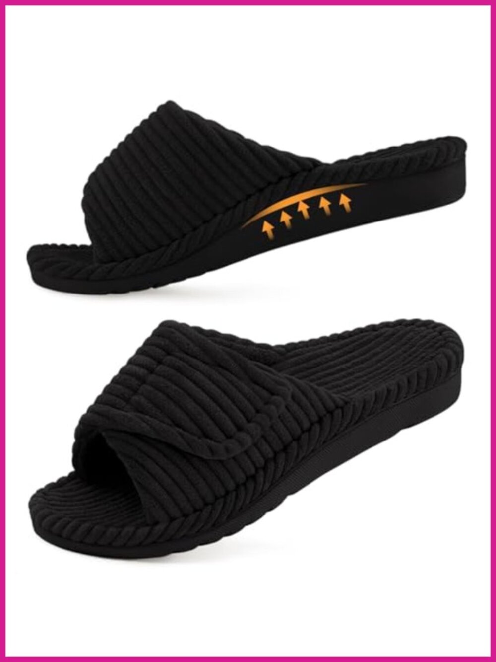 Orthopedic Slippers Women Arch Support Memory Foam Open Toe House Shoes